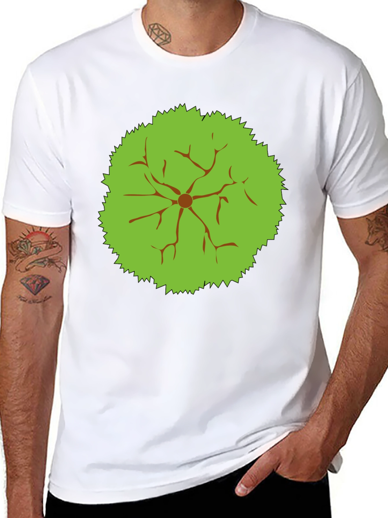 Abstract Tree Top Graphic Tee - Black