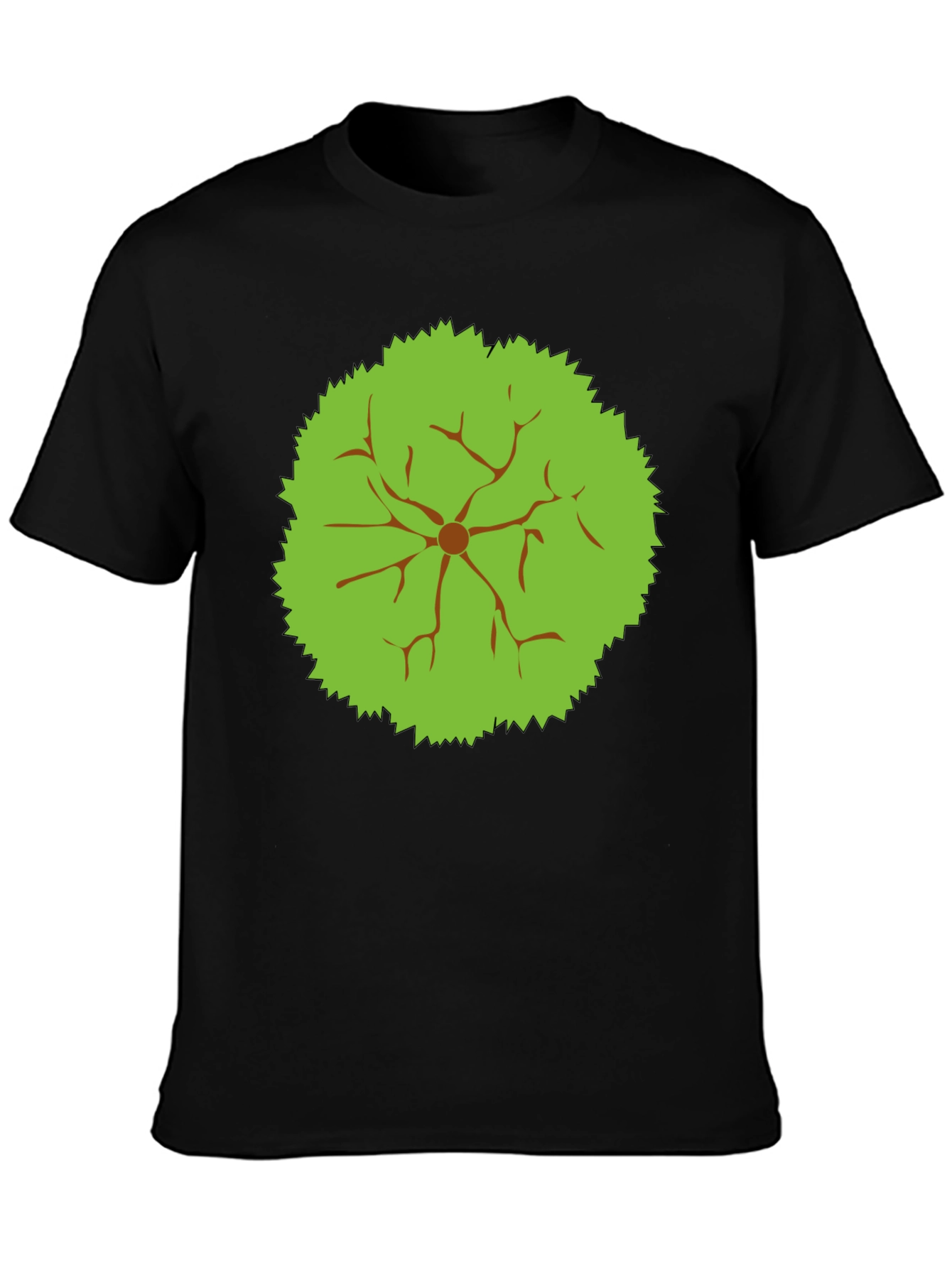 Abstract Tree Top Graphic Tee - Black