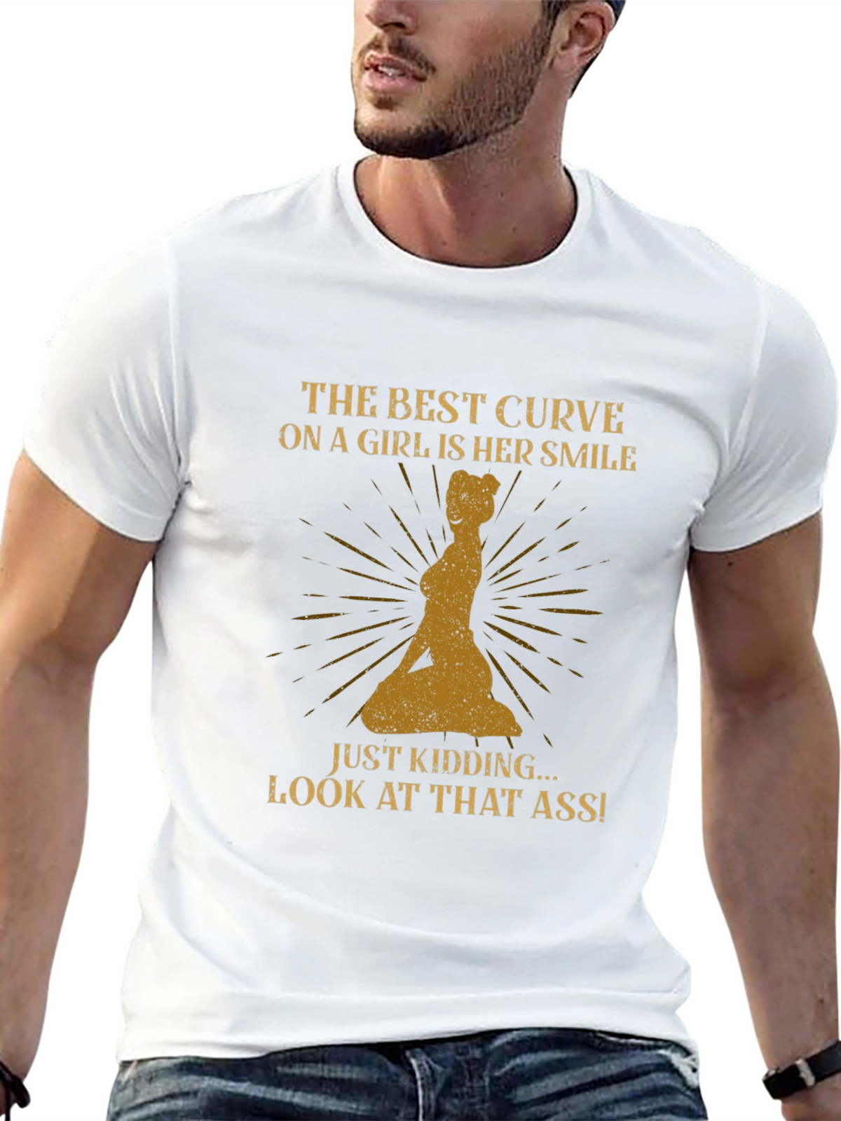 Humorous Slogan Graphic Tee - Best Curve