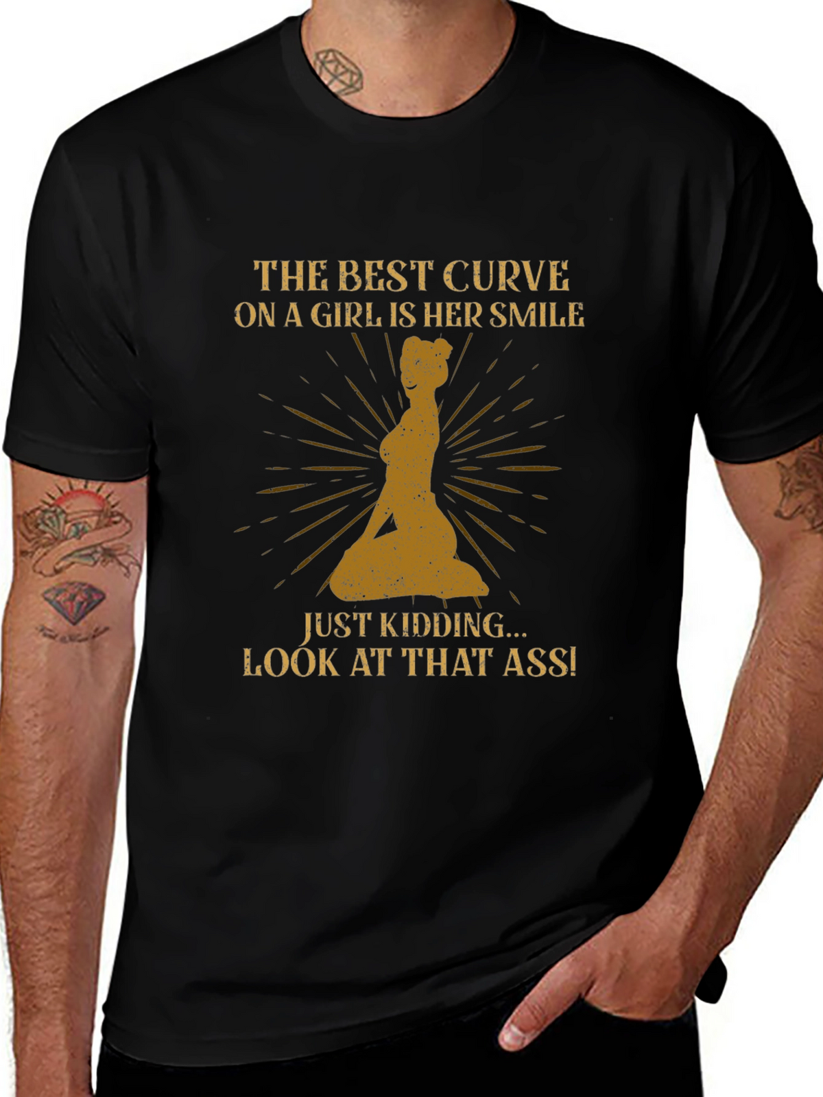 Humorous Slogan Graphic Tee - Best Curve