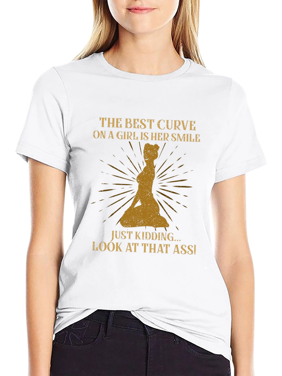 Humorous Slogan Graphic Tee - Best Curve