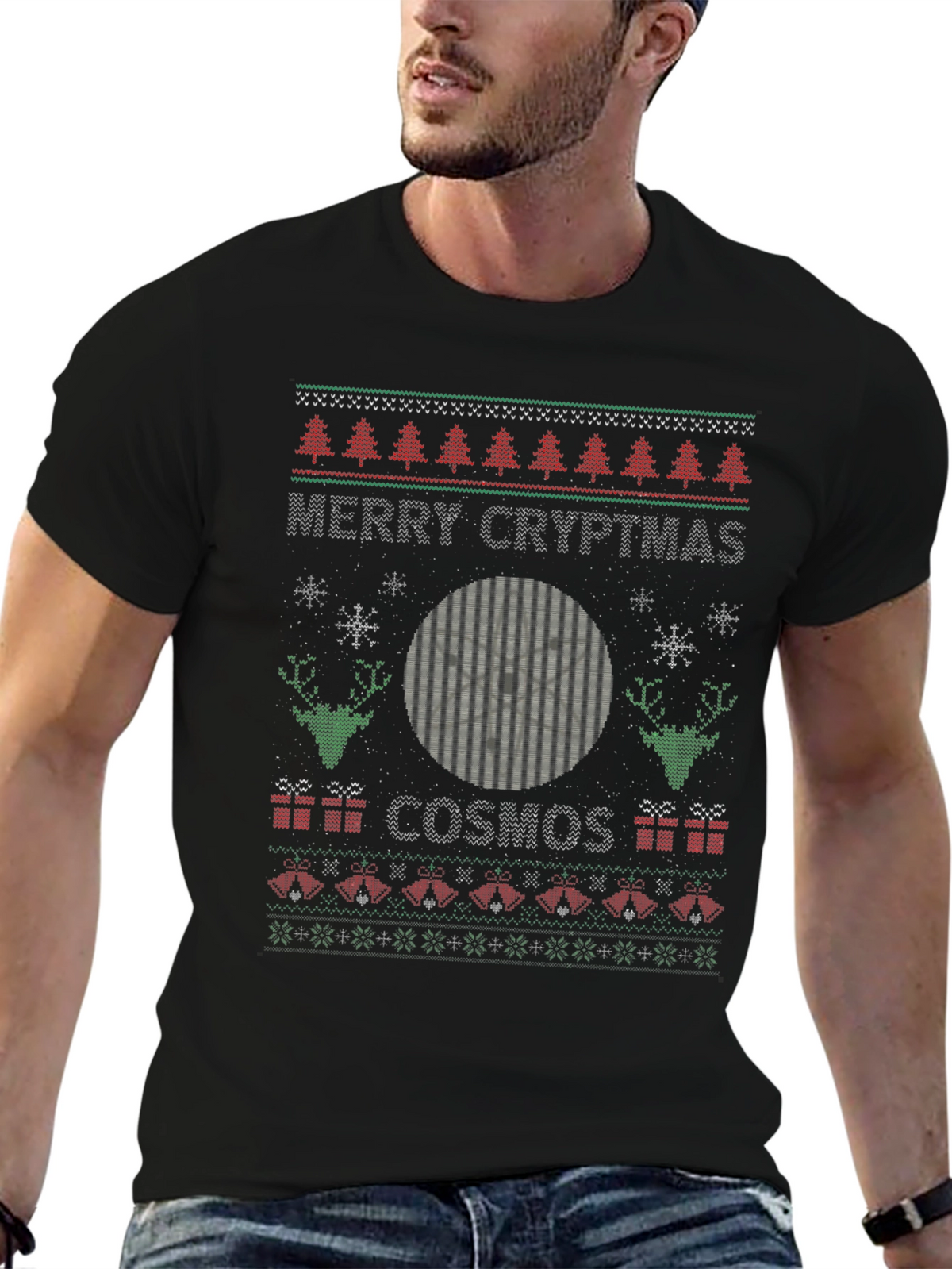 Merry Cryptmas Cosmos Ugly Christmas Sweater T-Shirt