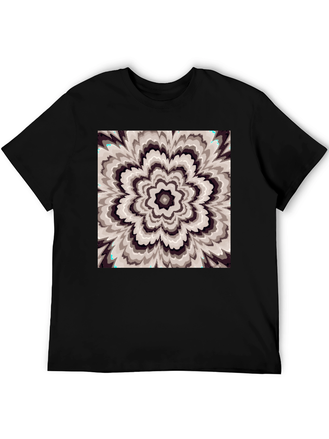 Abstract Floral Graphic Print T-Shirt - Black