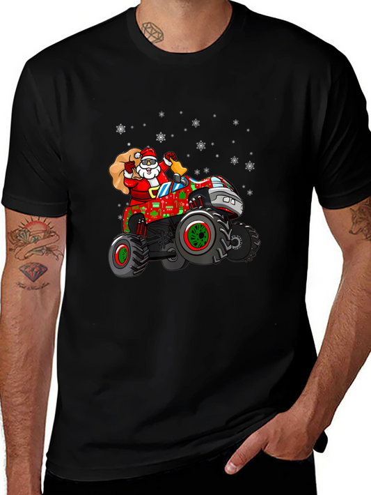 Santa Monster Truck Christmas T-Shirt