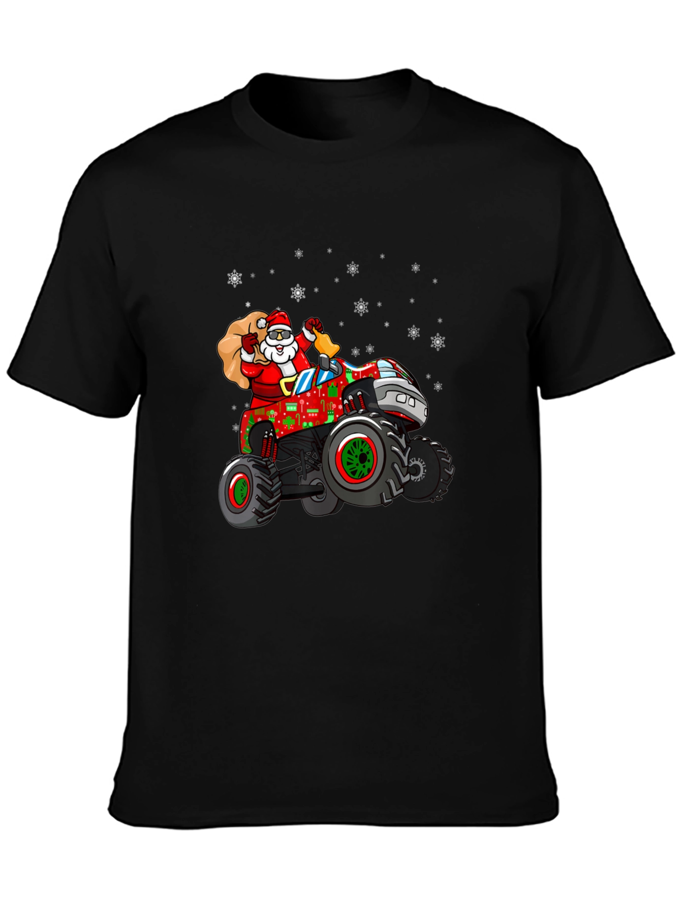 Santa Monster Truck Christmas T-Shirt