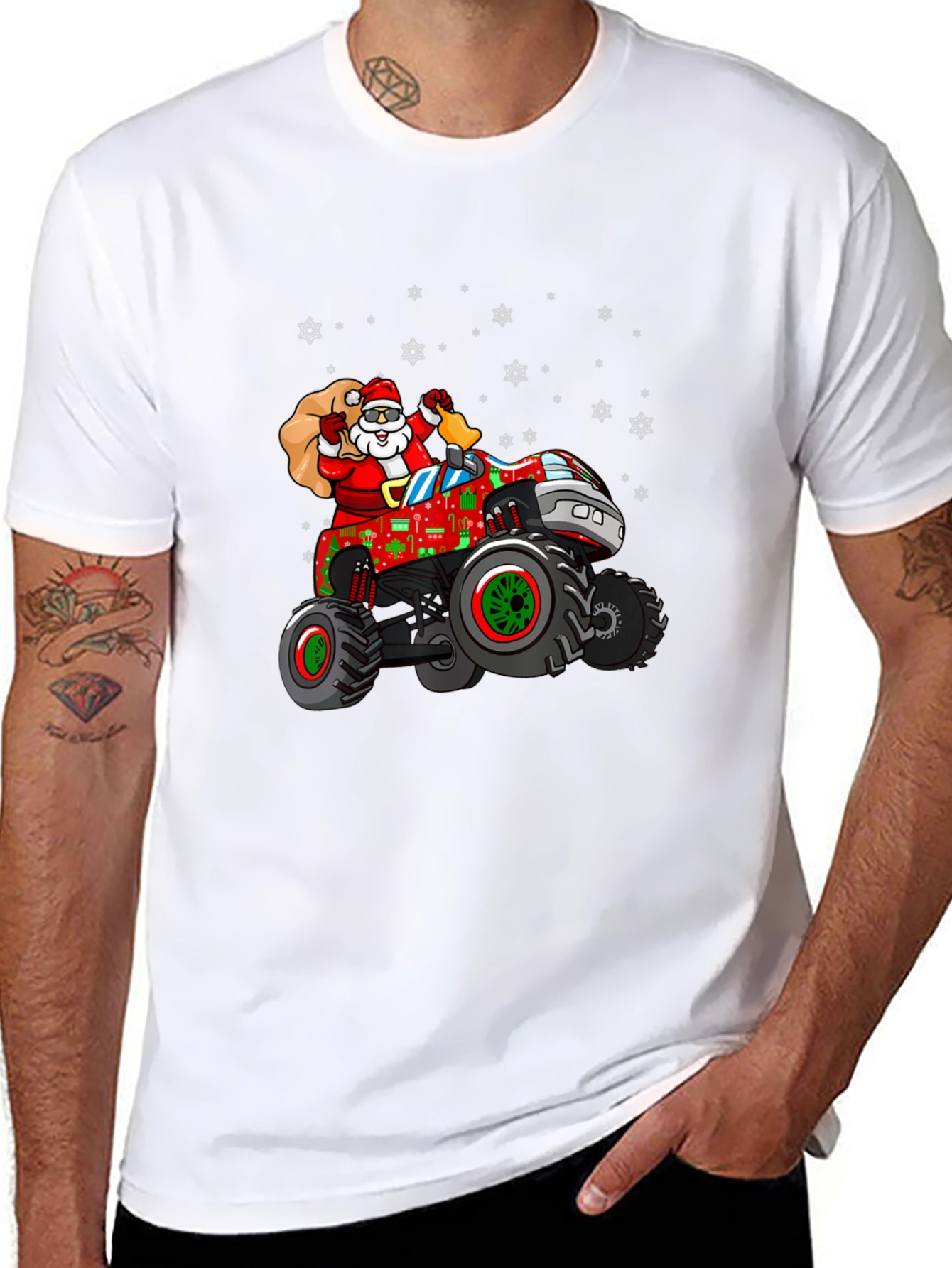 Santa Monster Truck Christmas T-Shirt