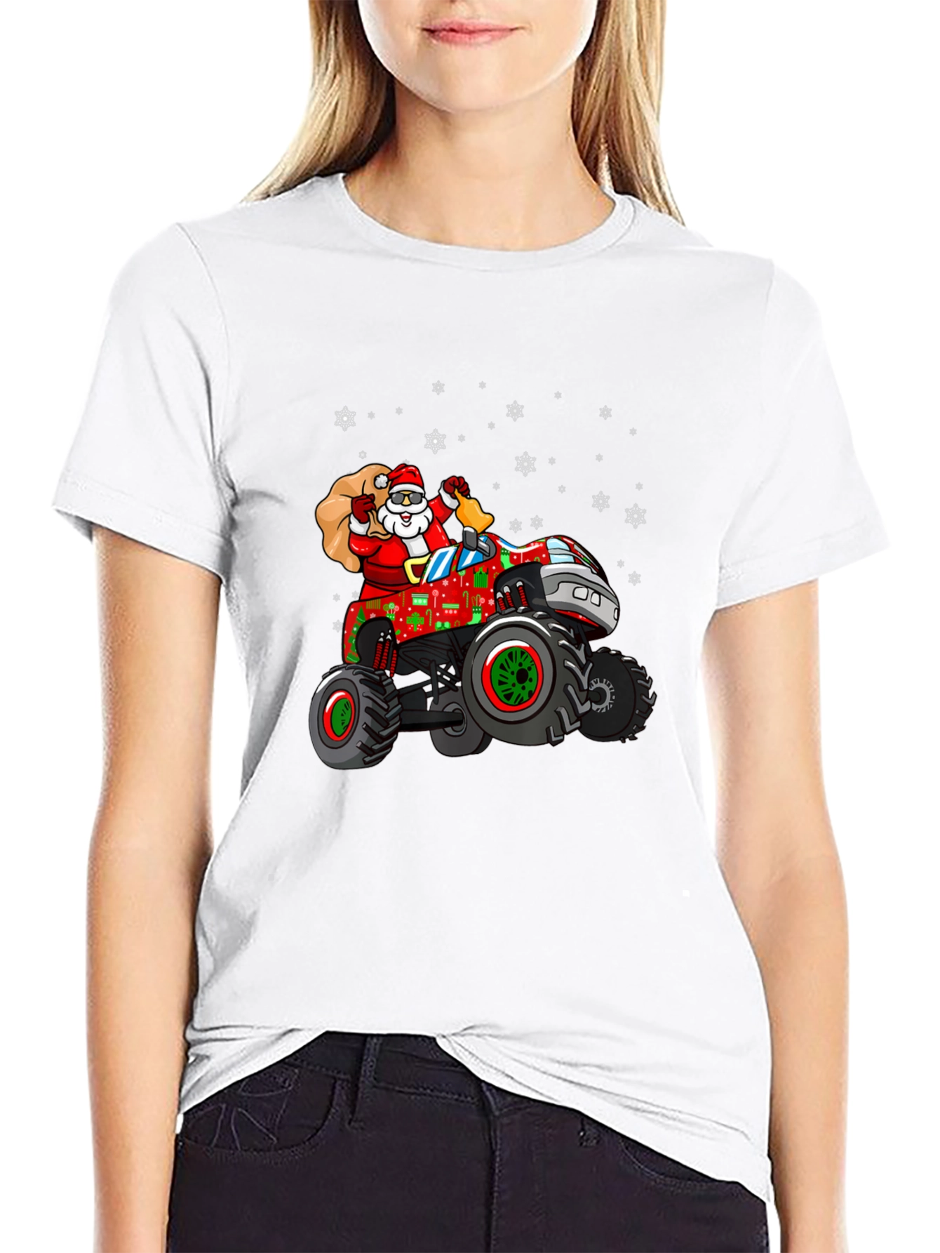 Santa Monster Truck Christmas T-Shirt