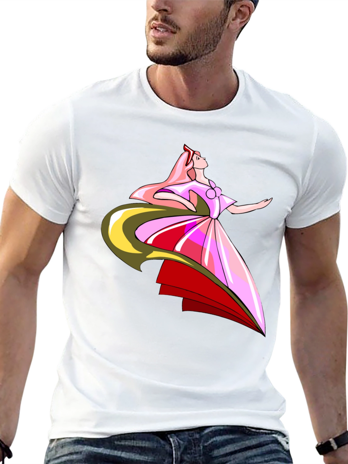 Elegant Princess Graphic Black T-Shirt