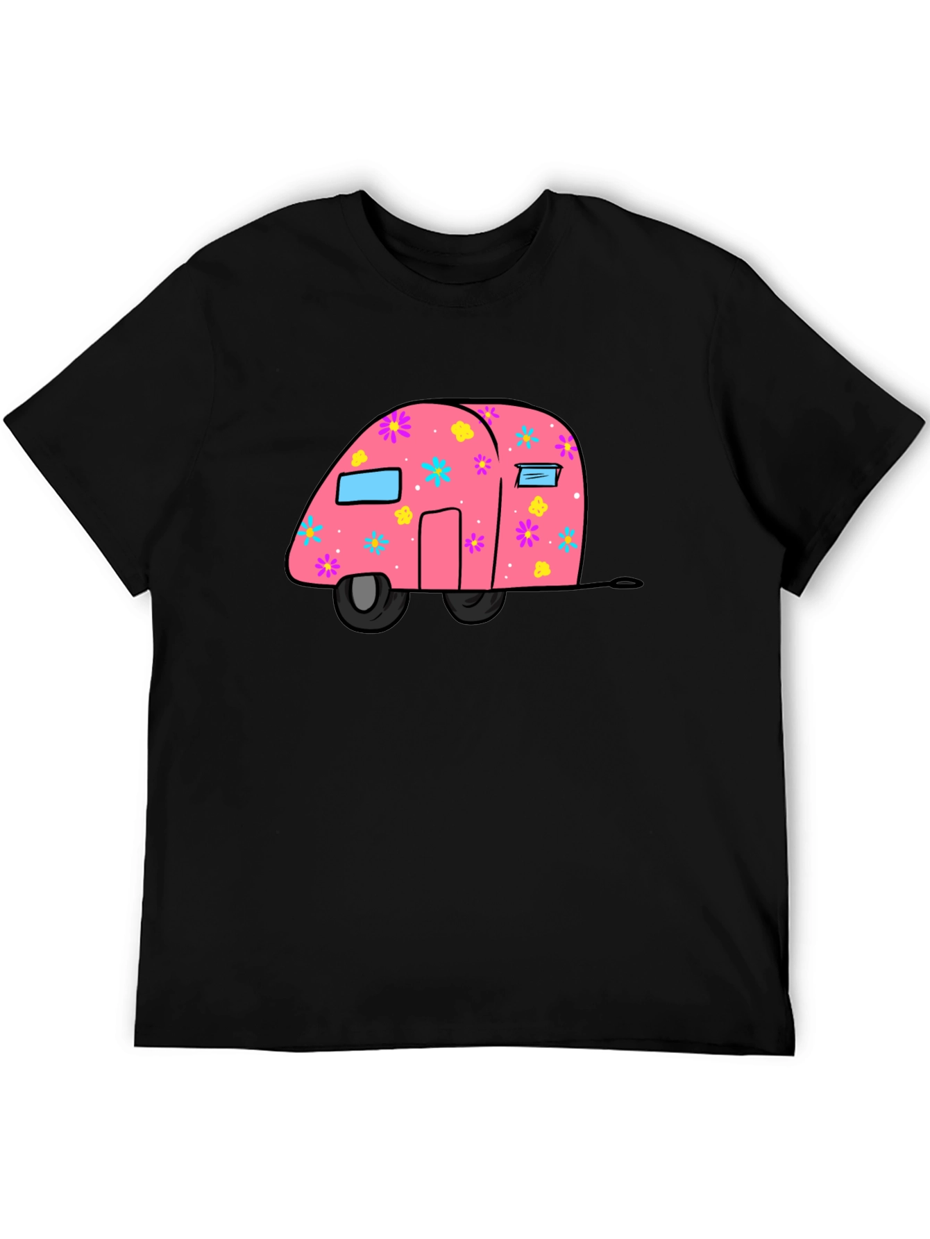 Pink Floral Camper Graphic T-Shirt