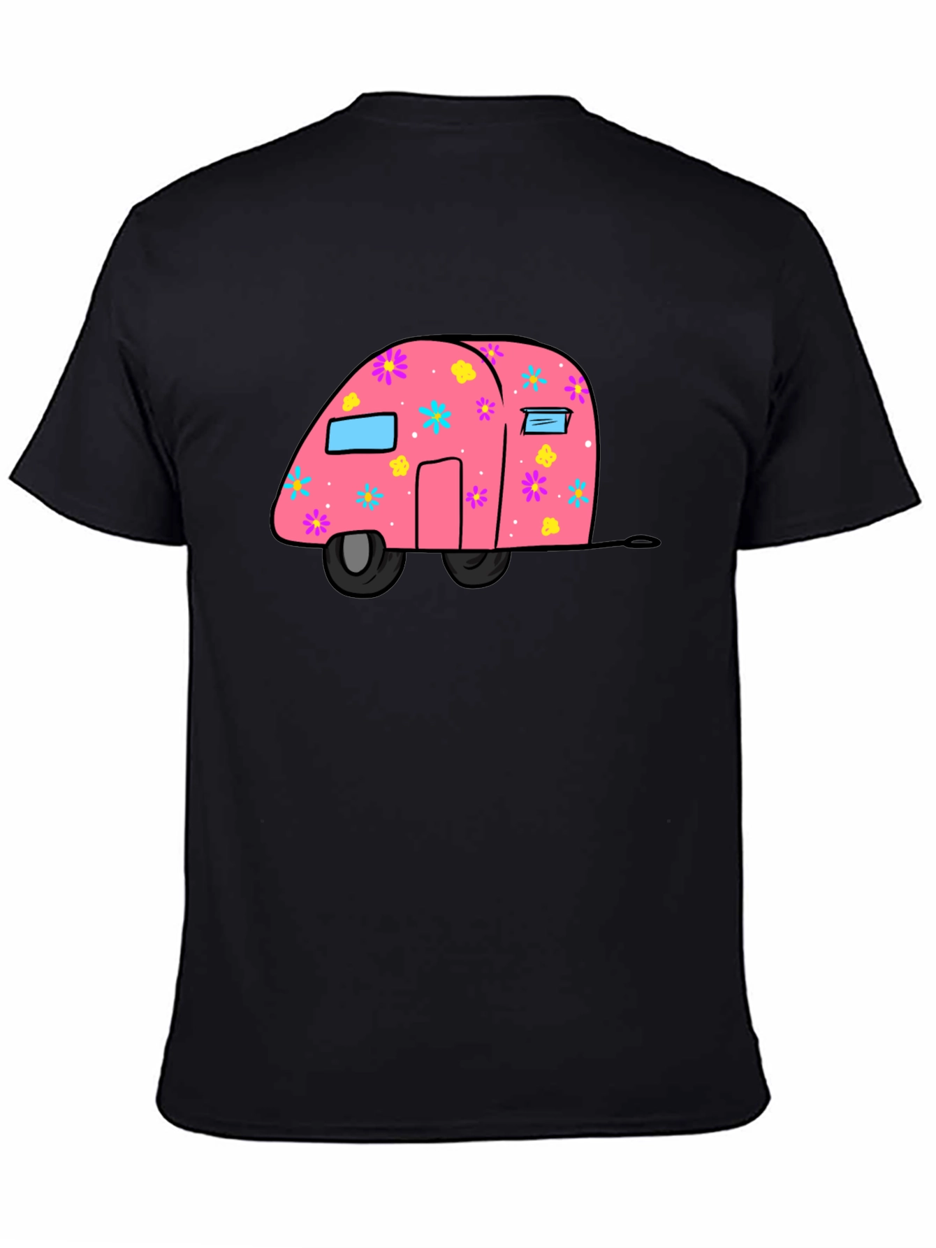 Pink Floral Camper Graphic T-Shirt