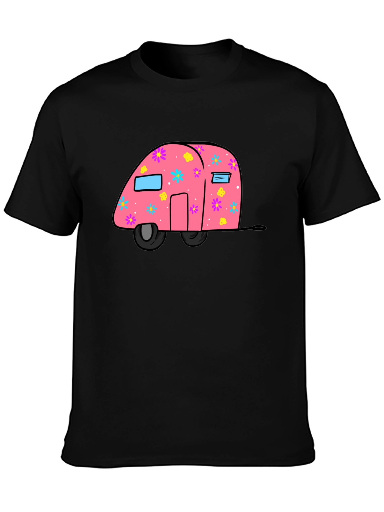 Pink Floral Camper Graphic T-Shirt