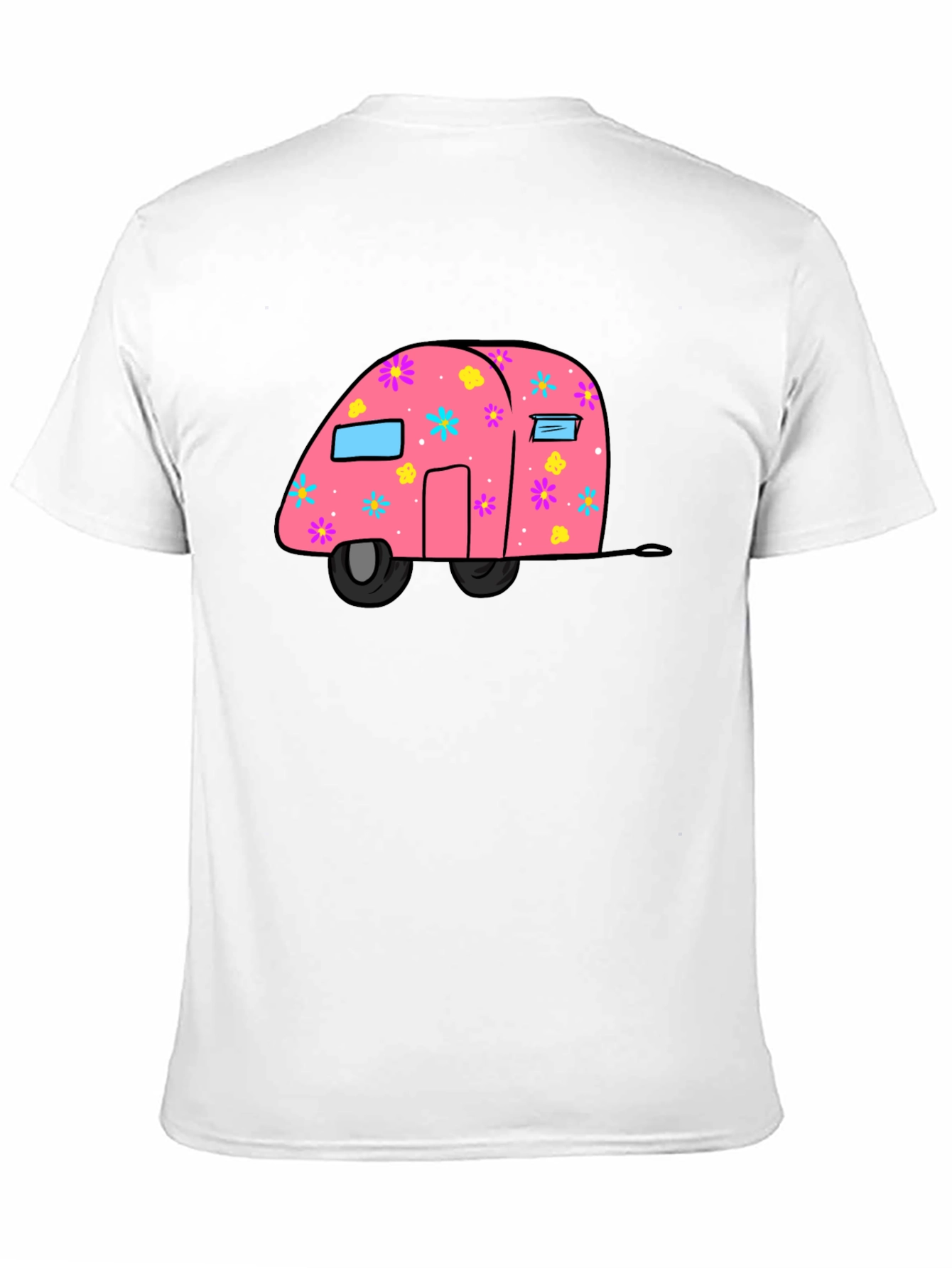 Pink Floral Camper Graphic T-Shirt