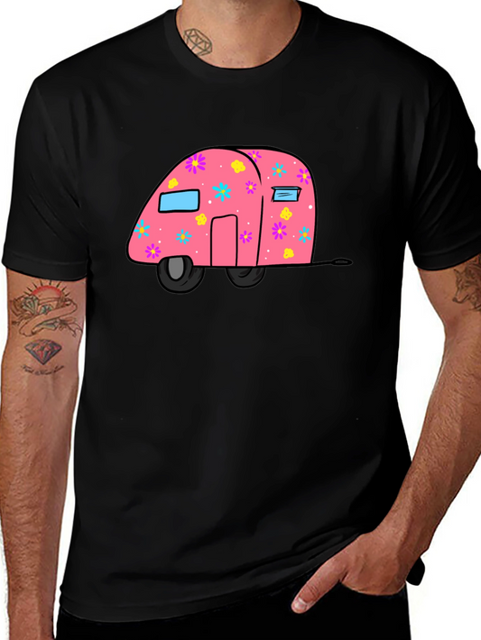 Pink Floral Camper Graphic T-Shirt
