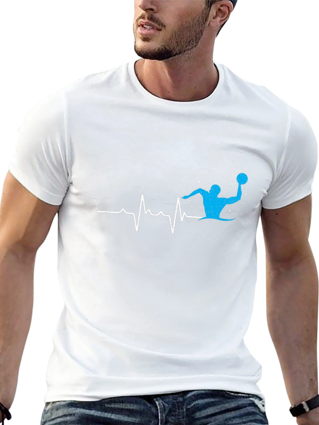 Water Polo Heartbeat T-Shirt - Black