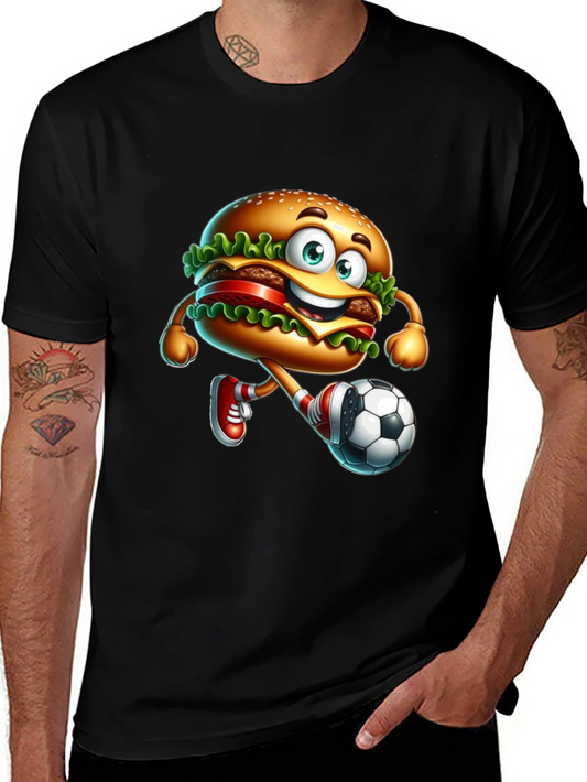 Burger Soccer Player Graphic T-Shirt