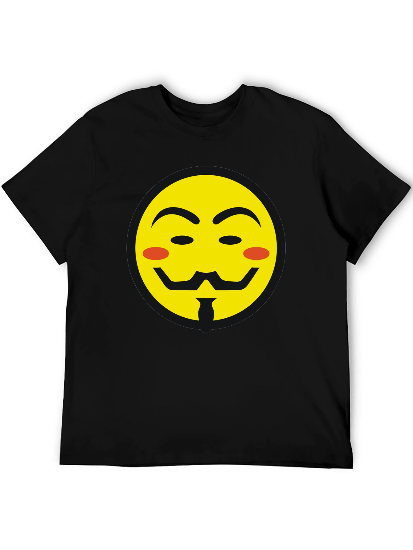 Anonymous Emoji Graphic Black T-Shirt
