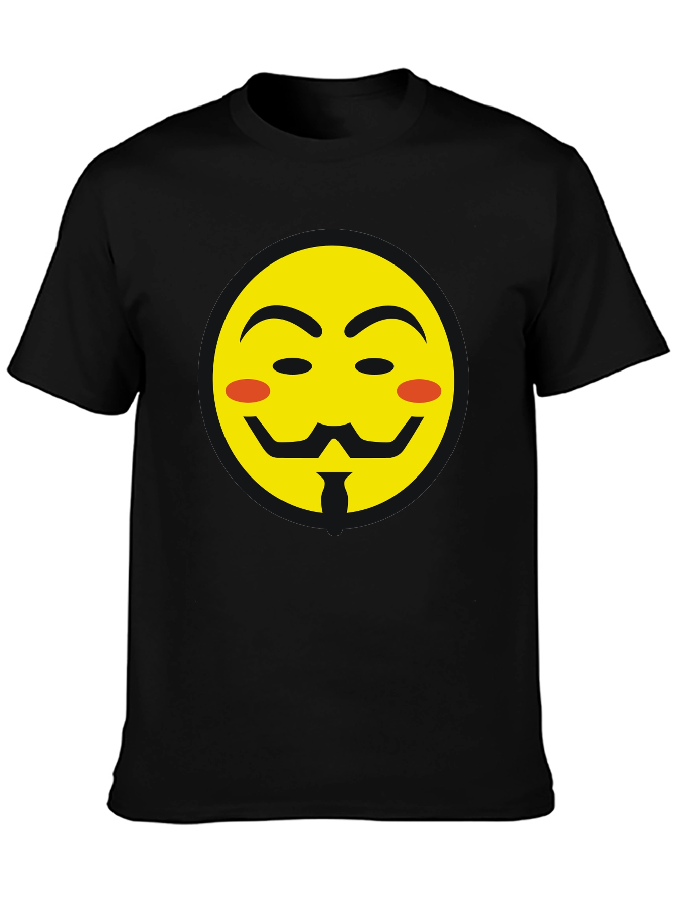 Anonymous Emoji Graphic Black T-Shirt