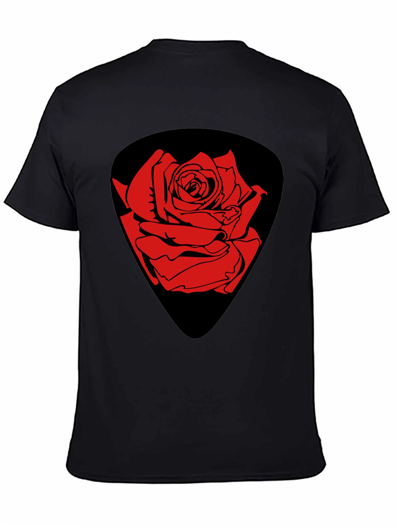 Rose Guitar Pick Graphic T-Shirt - Classic Black