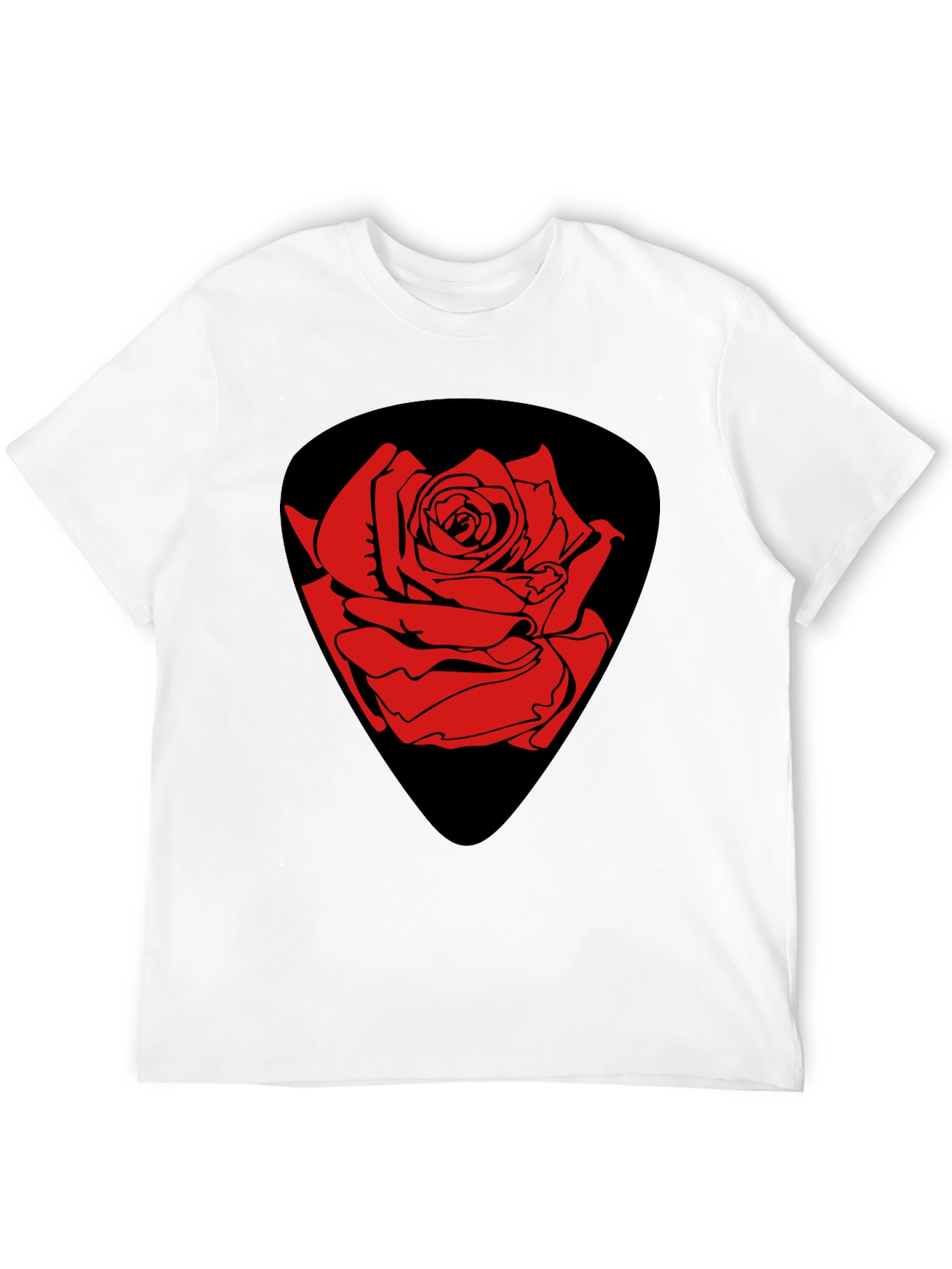 Rose Guitar Pick Graphic T-Shirt - Classic Black