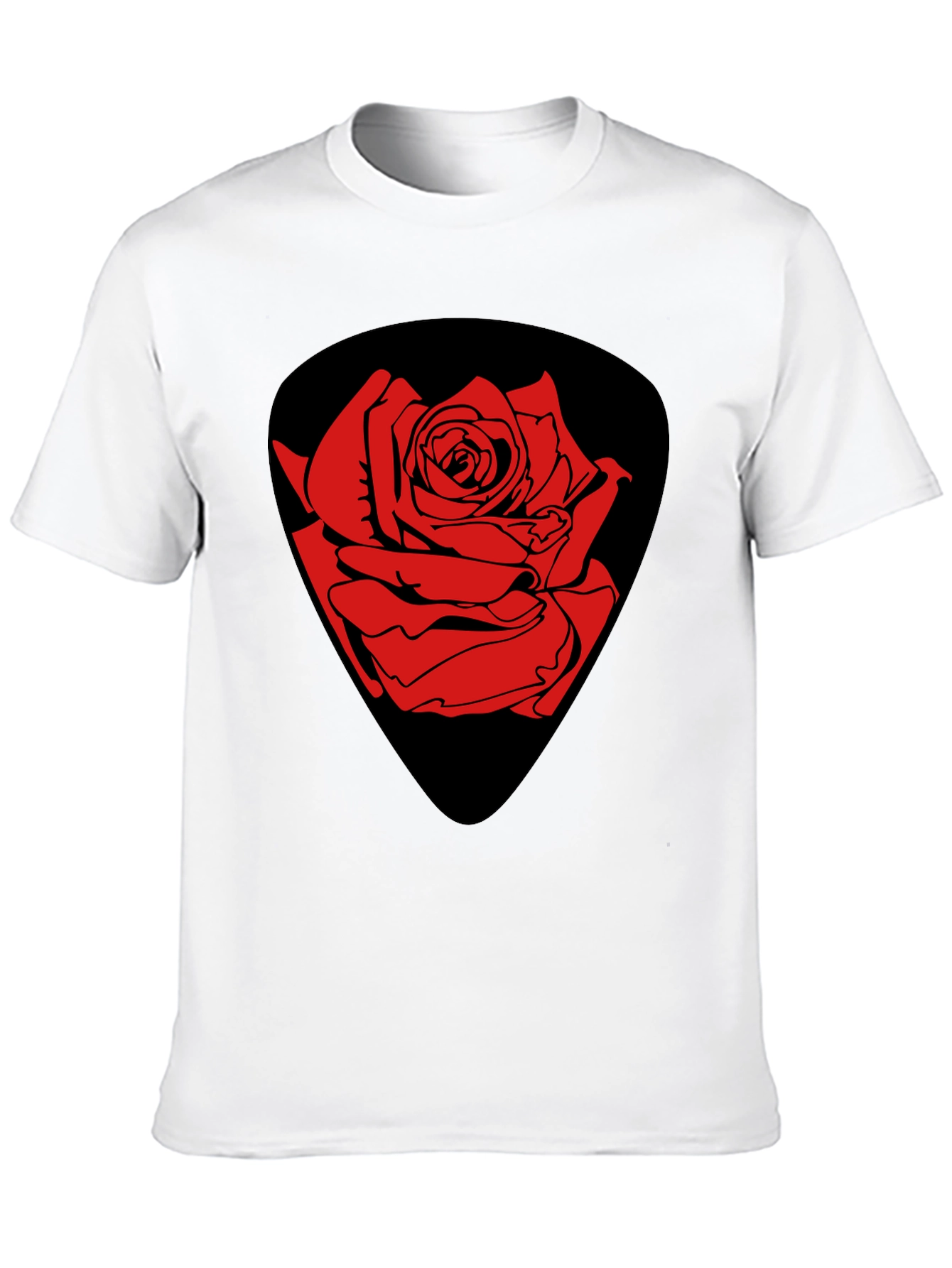 Rose Guitar Pick Graphic T-Shirt - Classic Black