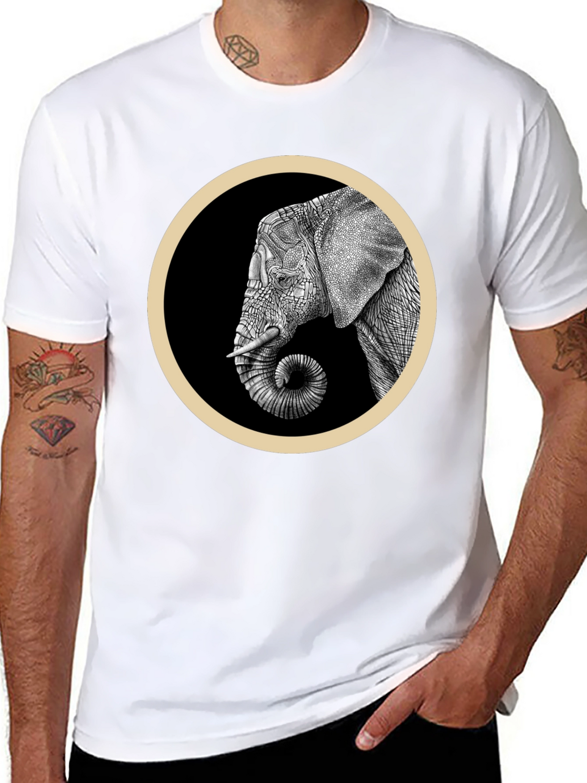 Elephant Graphic T-Shirt - Stylish Black Tee