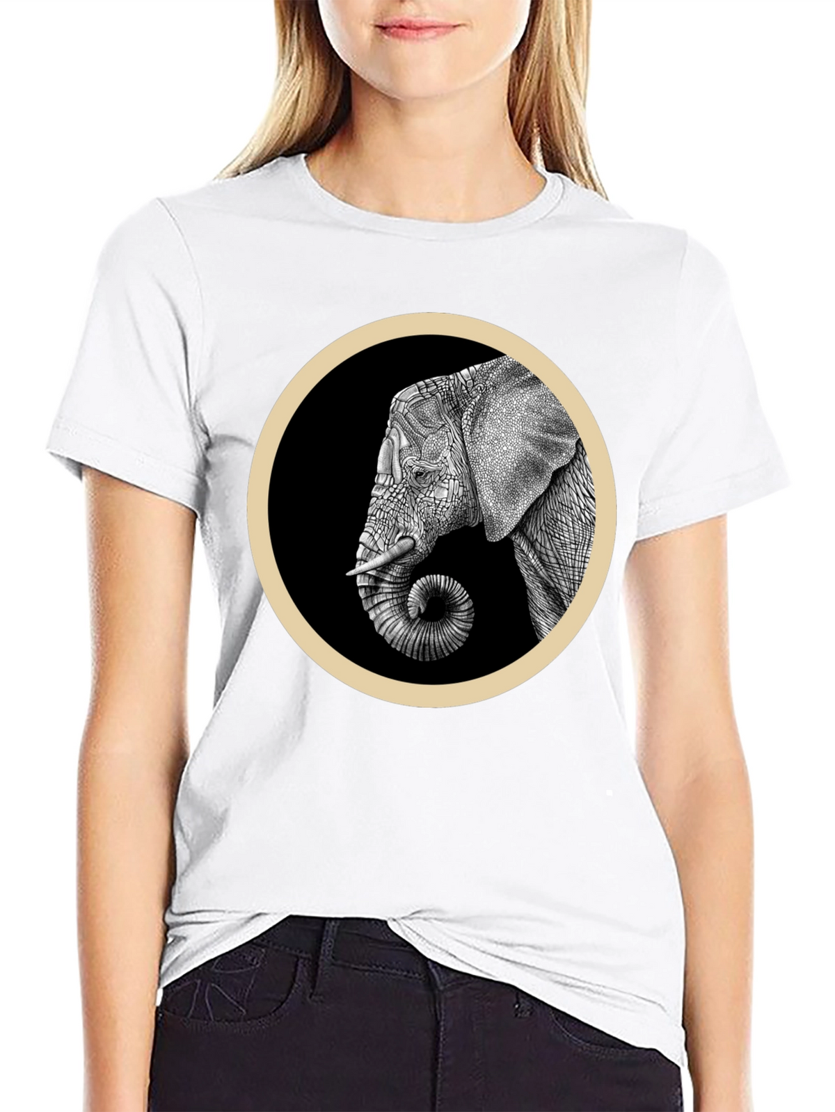 Elephant Graphic T-Shirt - Stylish Black Tee