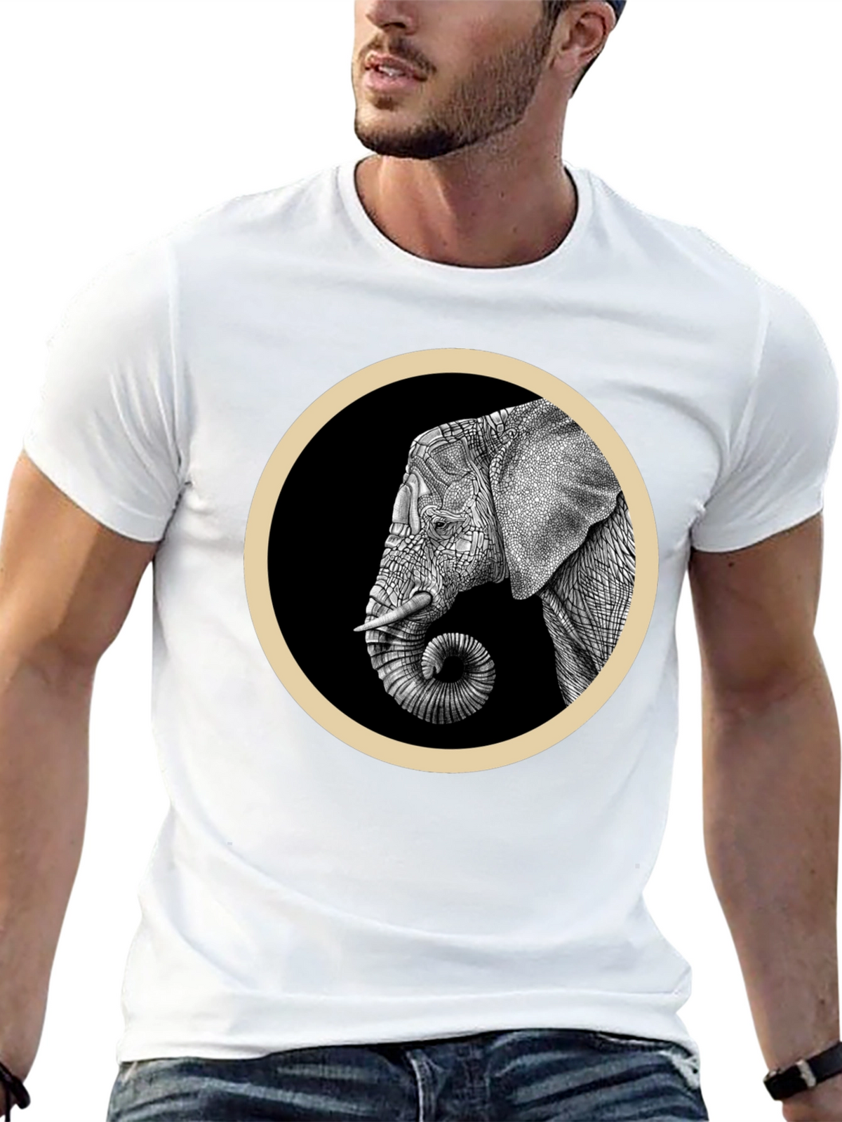 Elephant Graphic T-Shirt - Stylish Black Tee