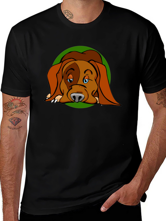 Dog Cartoon Graphic Black T-Shirt