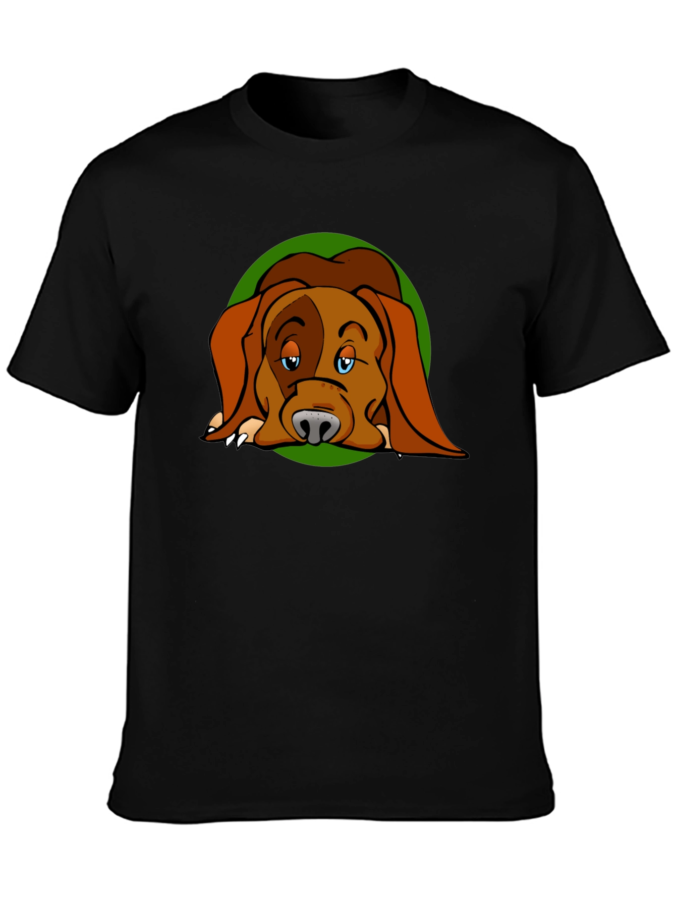 Dog Cartoon Graphic Black T-Shirt