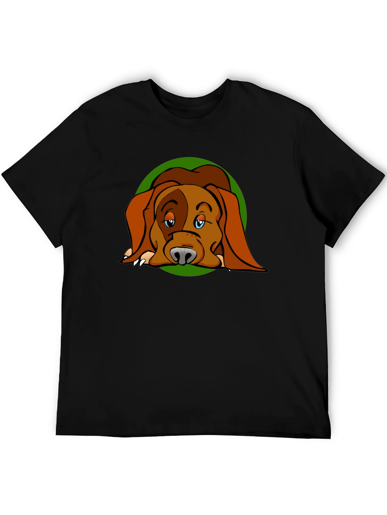 Dog Cartoon Graphic Black T-Shirt