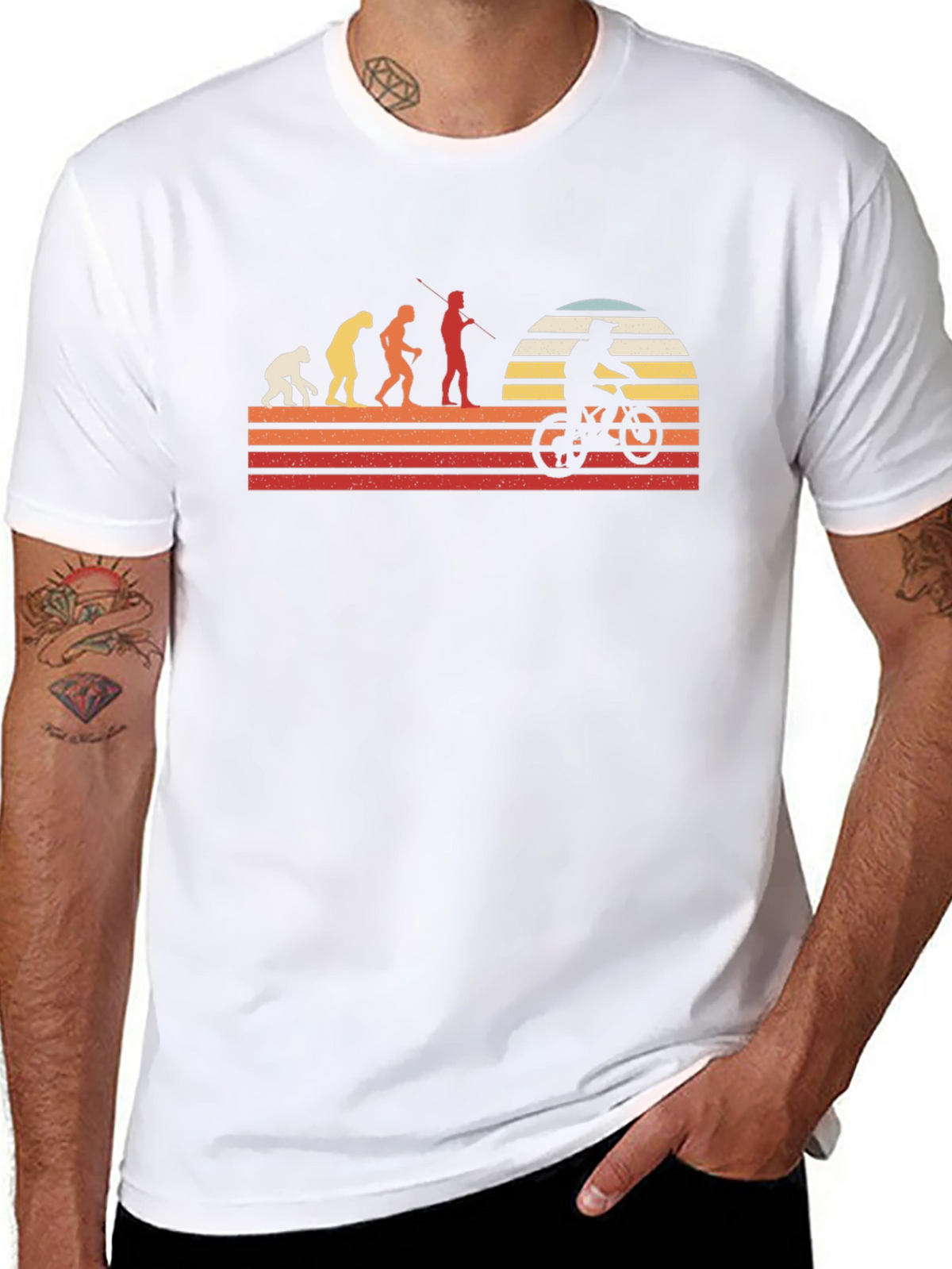 Evolution of Biking Graphic Tee - Black
