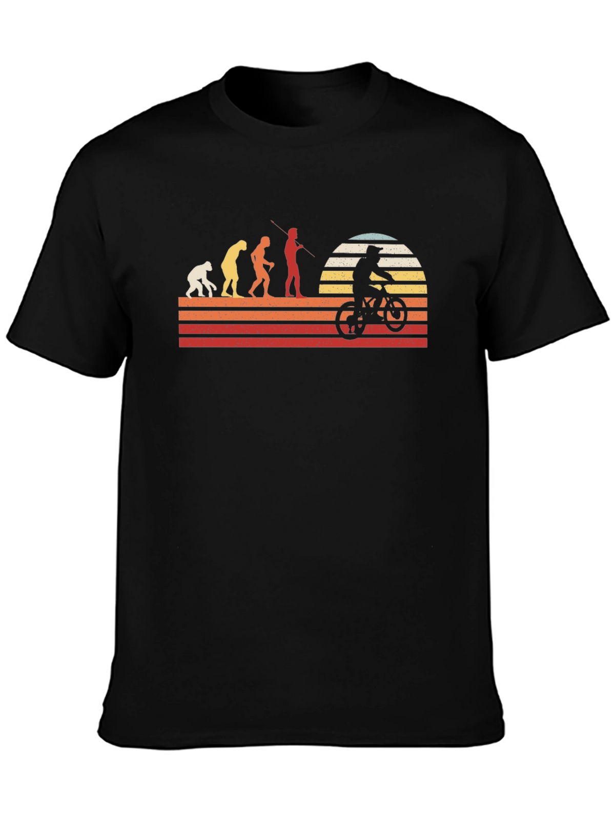 Evolution of Biking Graphic Tee - Black