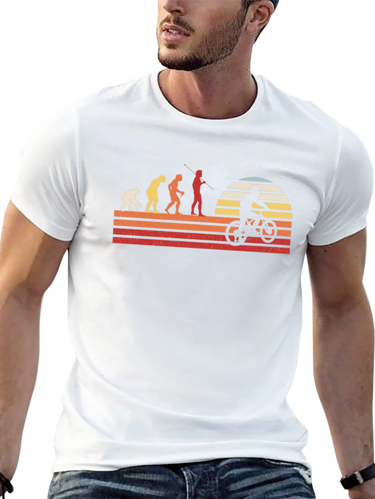 Evolution of Biking Graphic Tee - Black
