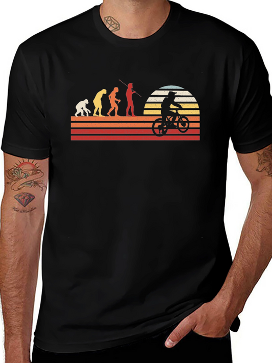 Evolution of Biking Graphic Tee - Black