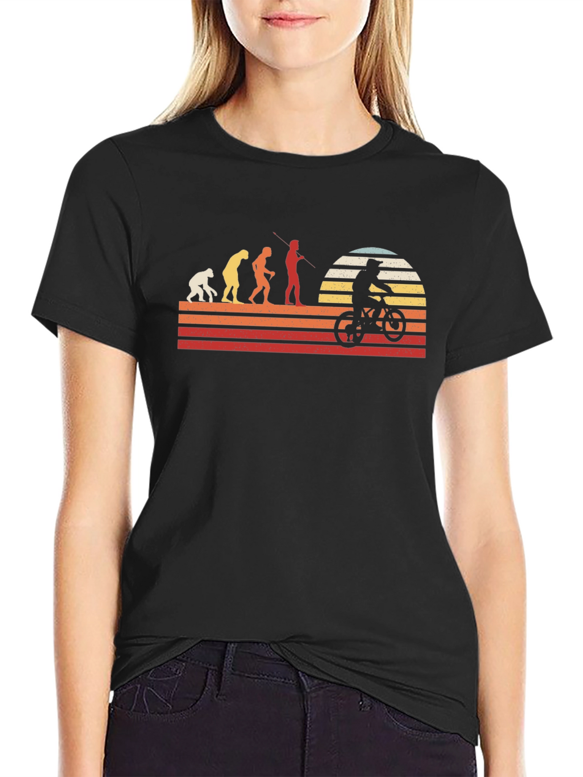 Evolution of Biking Graphic Tee - Black