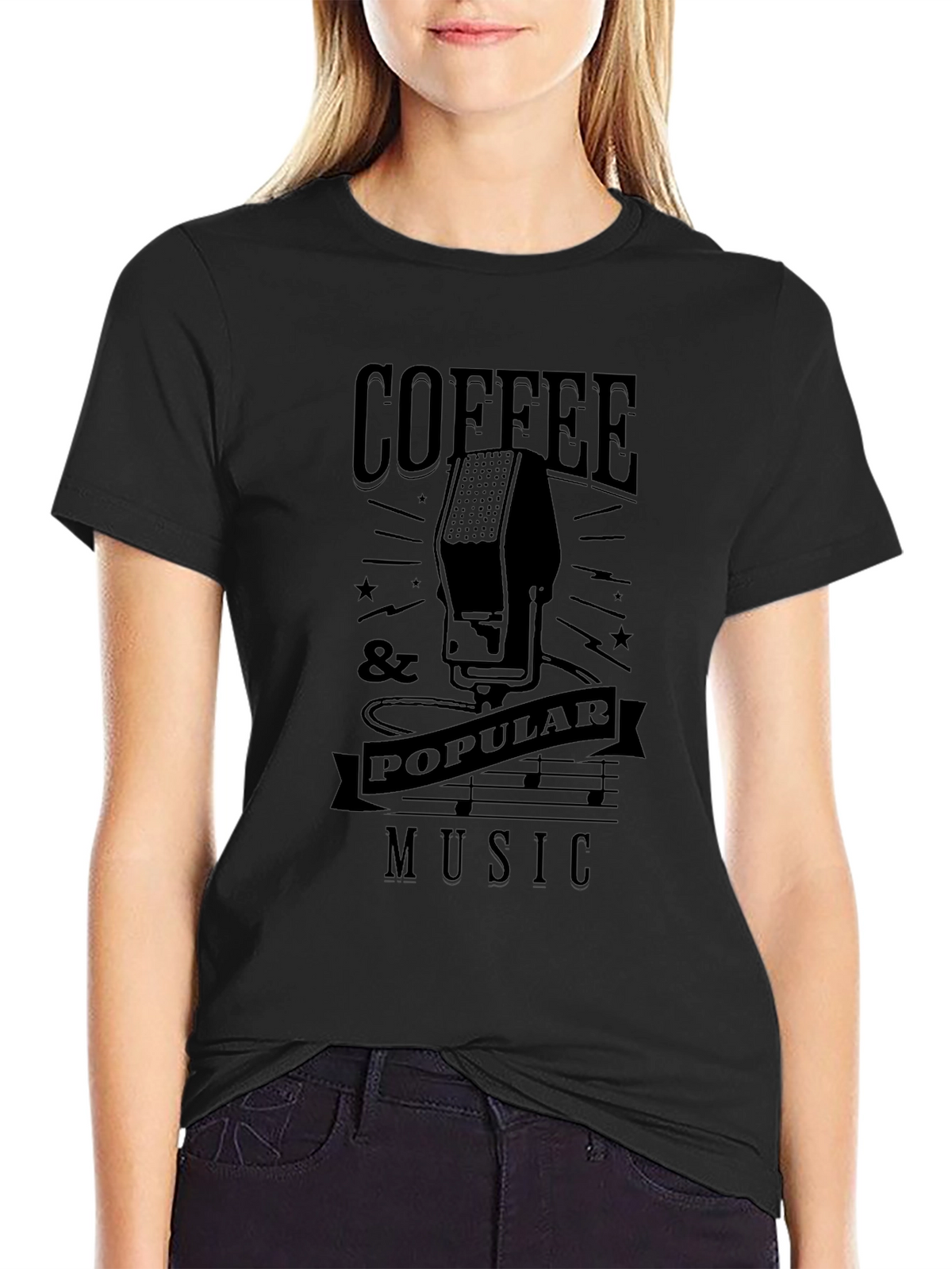 Coffee & Popular Music Graphic T-Shirt