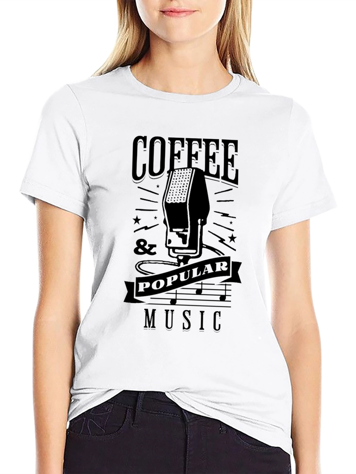 Coffee & Popular Music Graphic T-Shirt