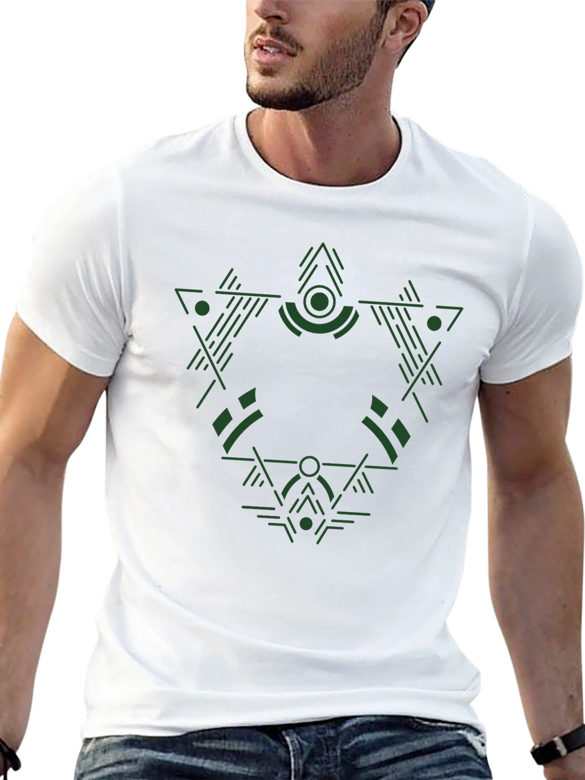 Geometric Green Graphic Tee