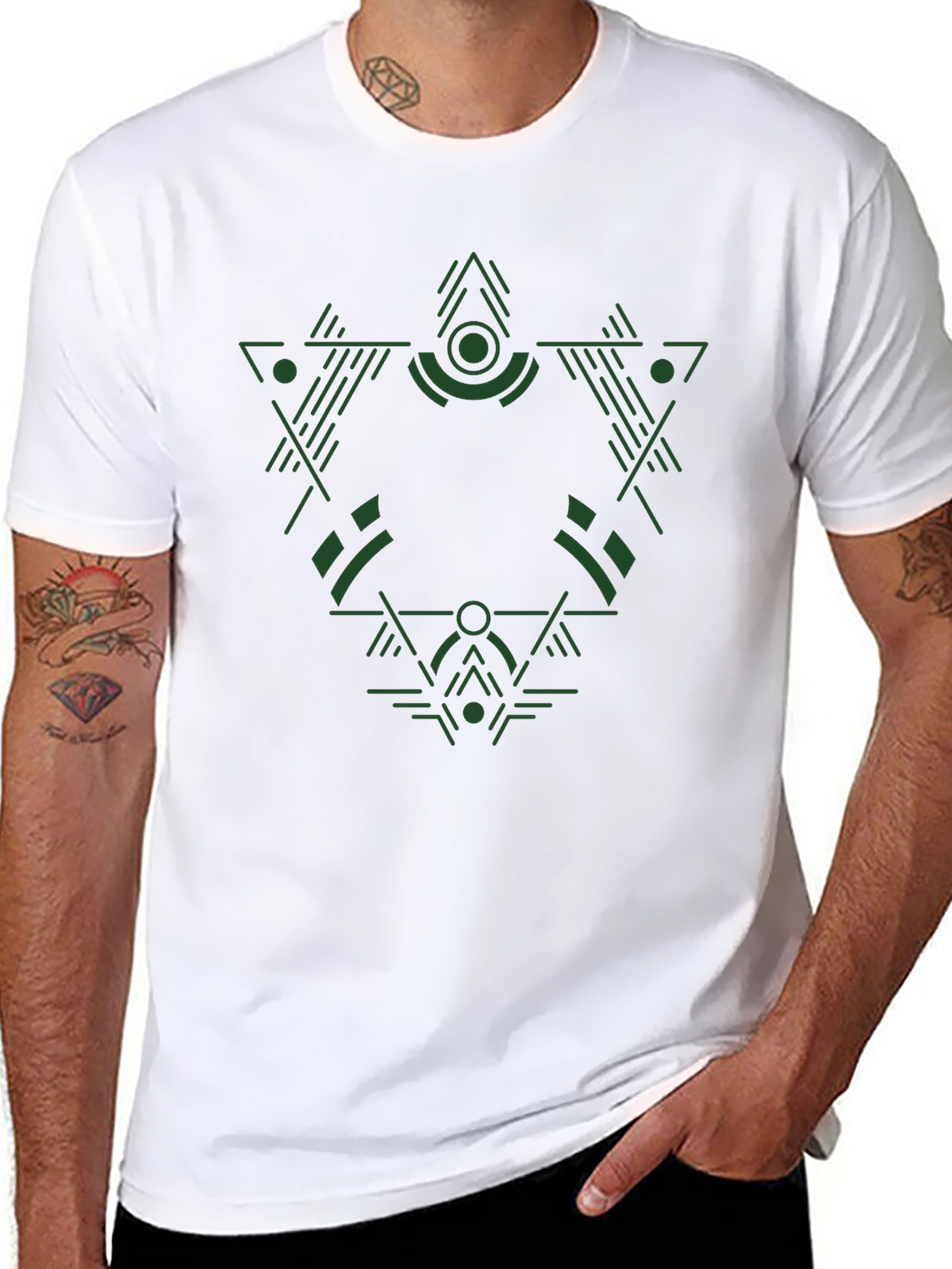 Geometric Green Graphic Tee