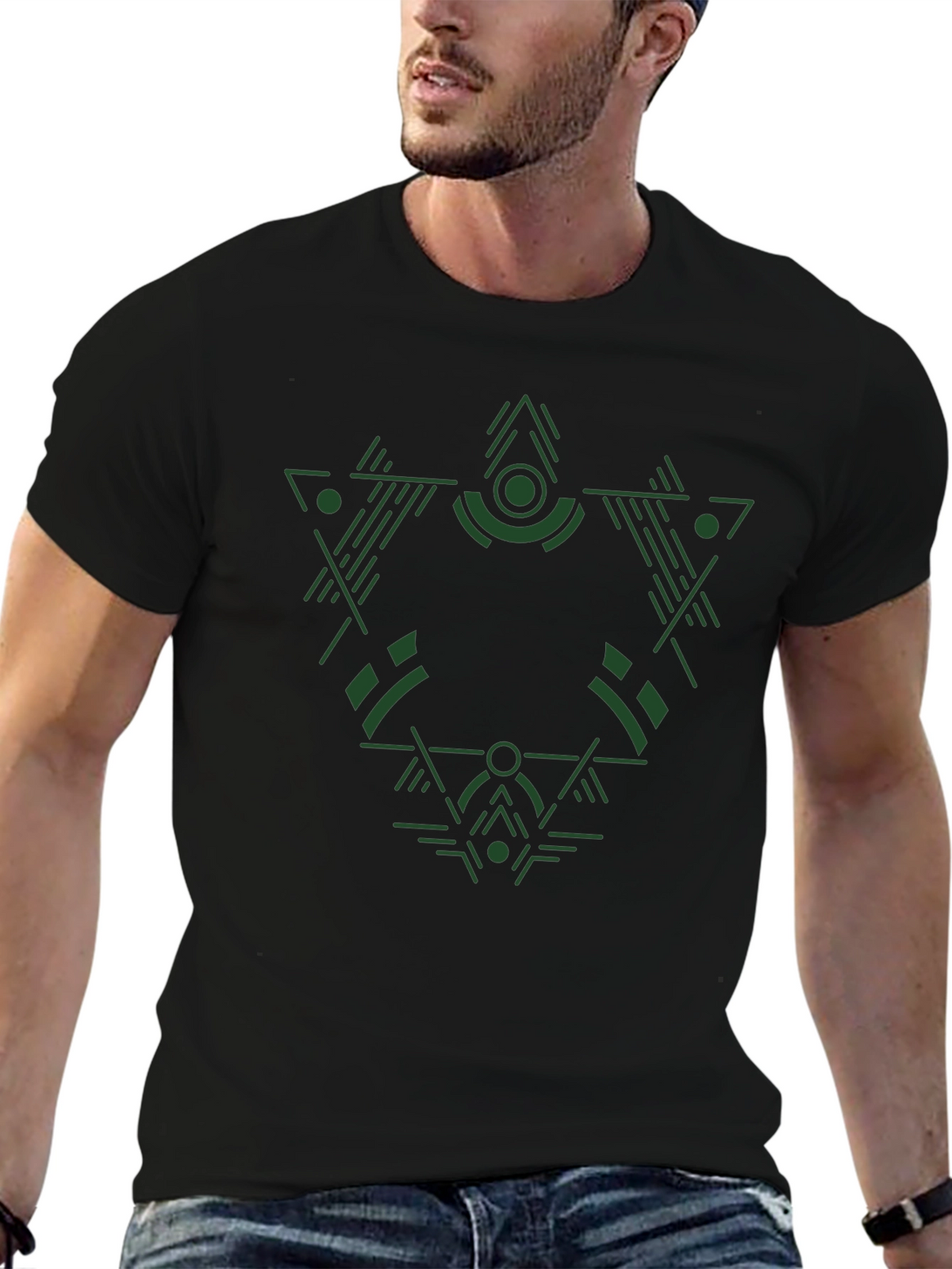 Geometric Green Graphic Tee