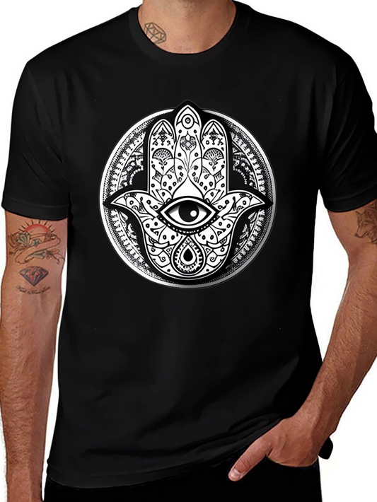 Hamsa Hand Graphic Tee - Eye Protection Print Shirt