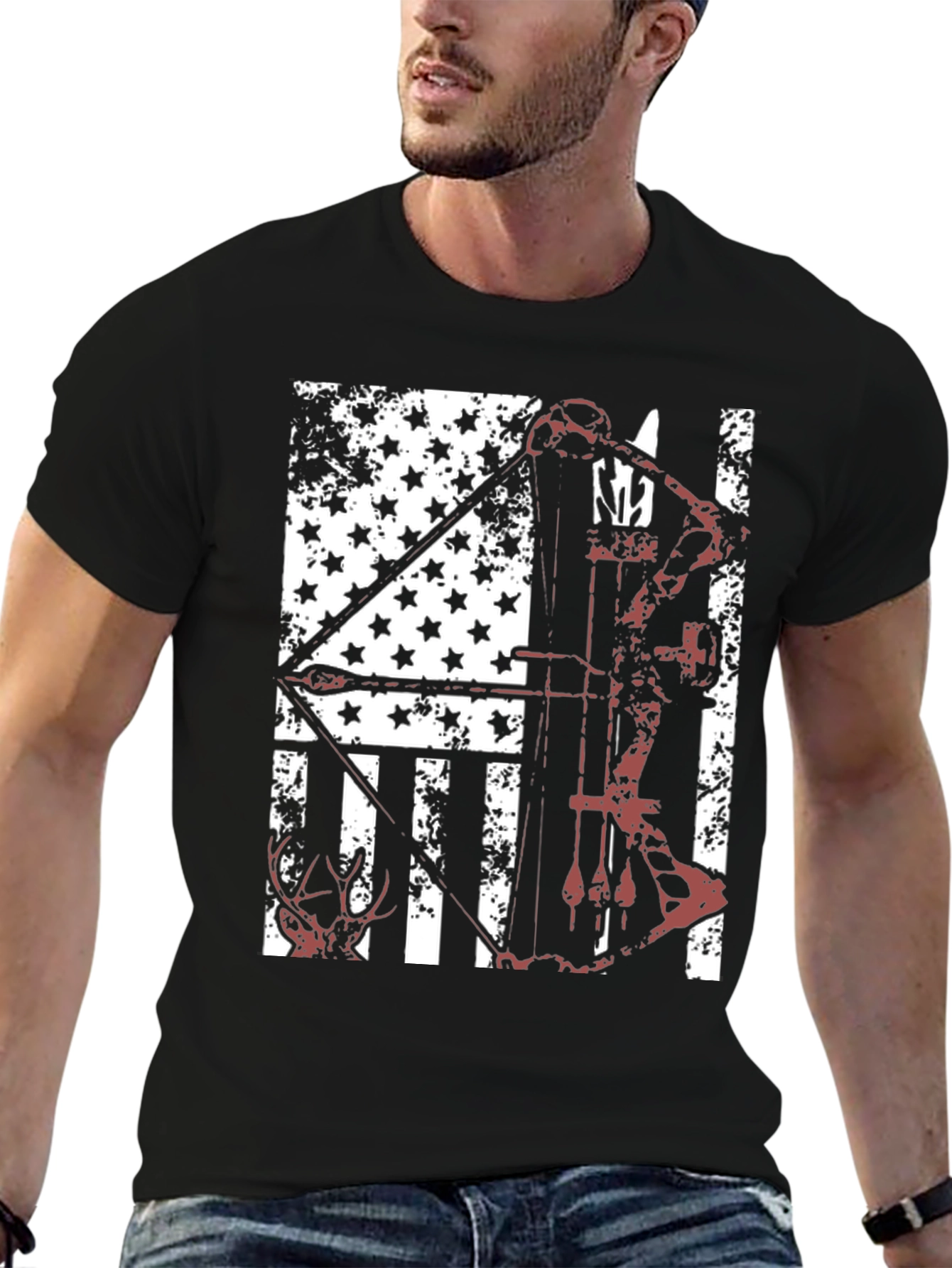 American Flag Bow Hunting T-Shirt