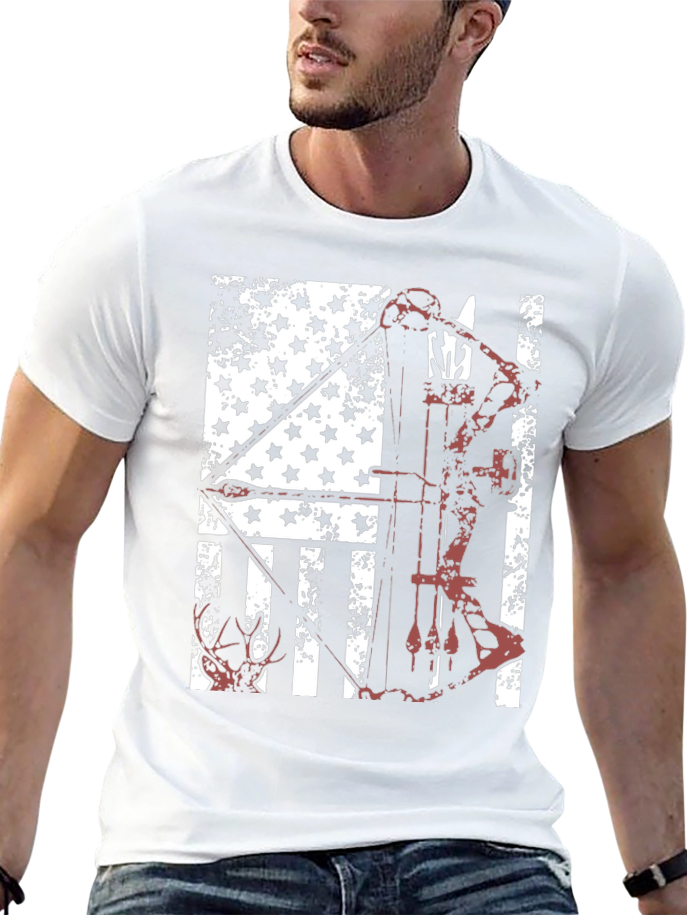 American Flag Bow Hunting T-Shirt