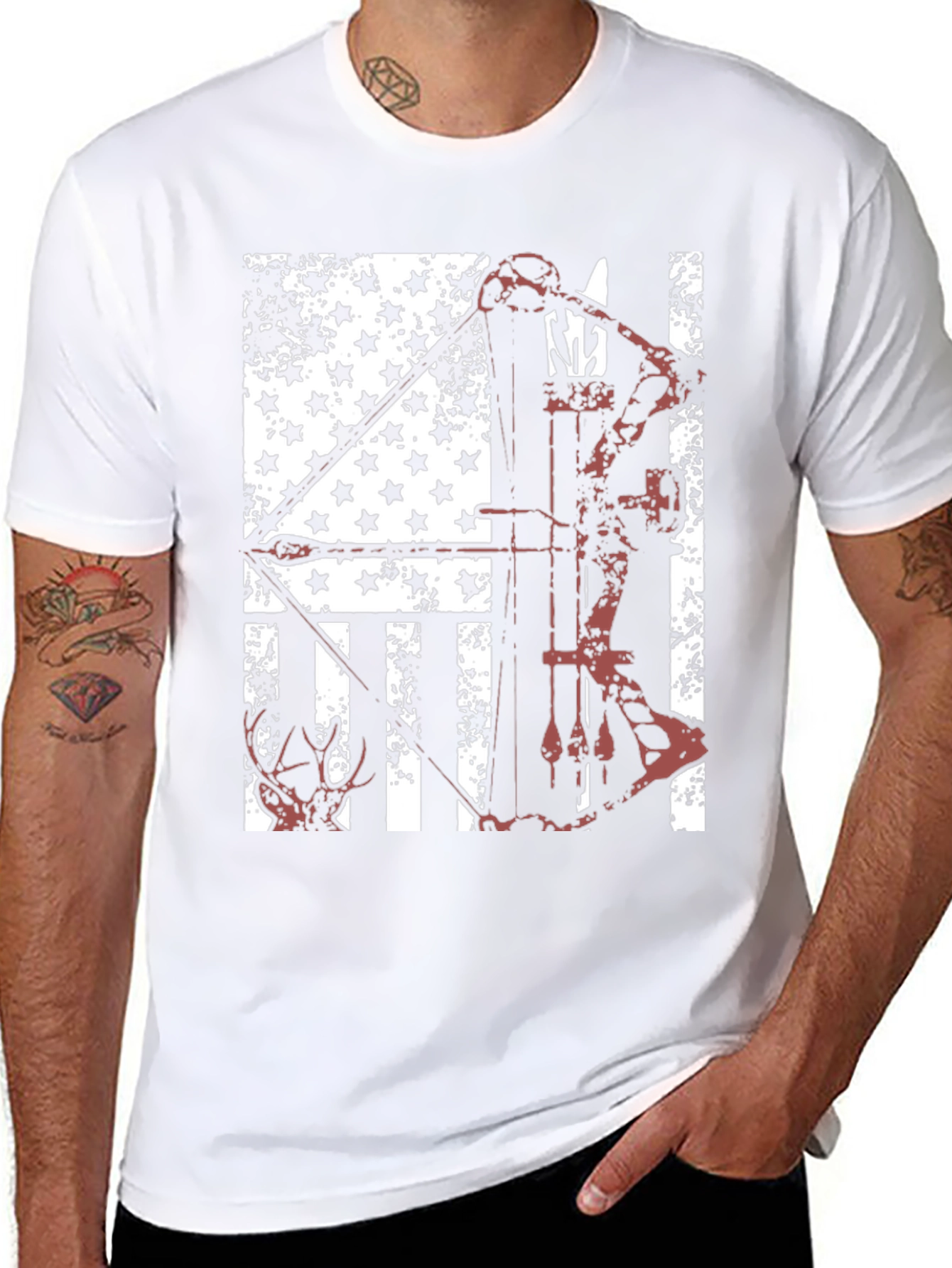 American Flag Bow Hunting T-Shirt