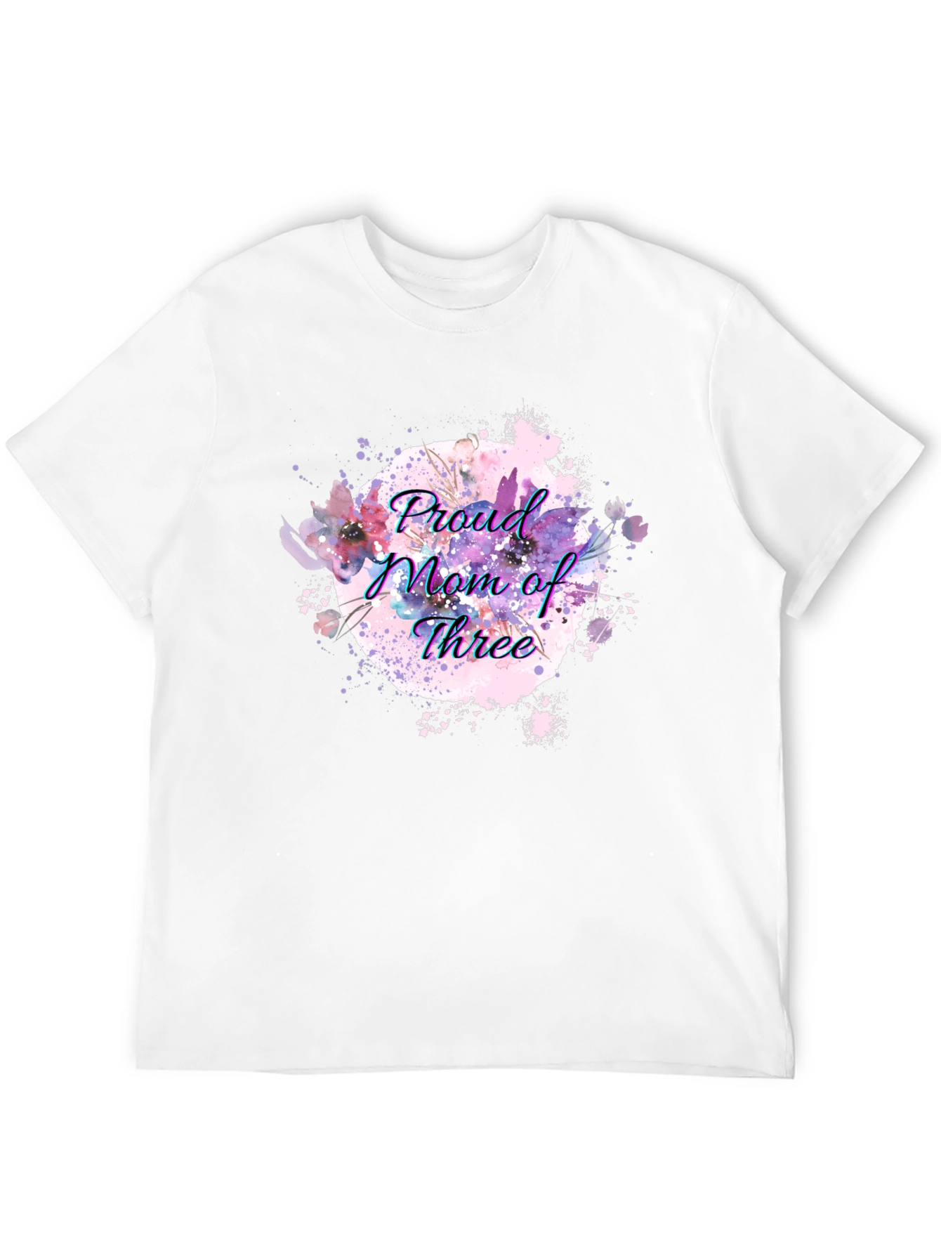 Proud Mom of Three Black T-Shirt