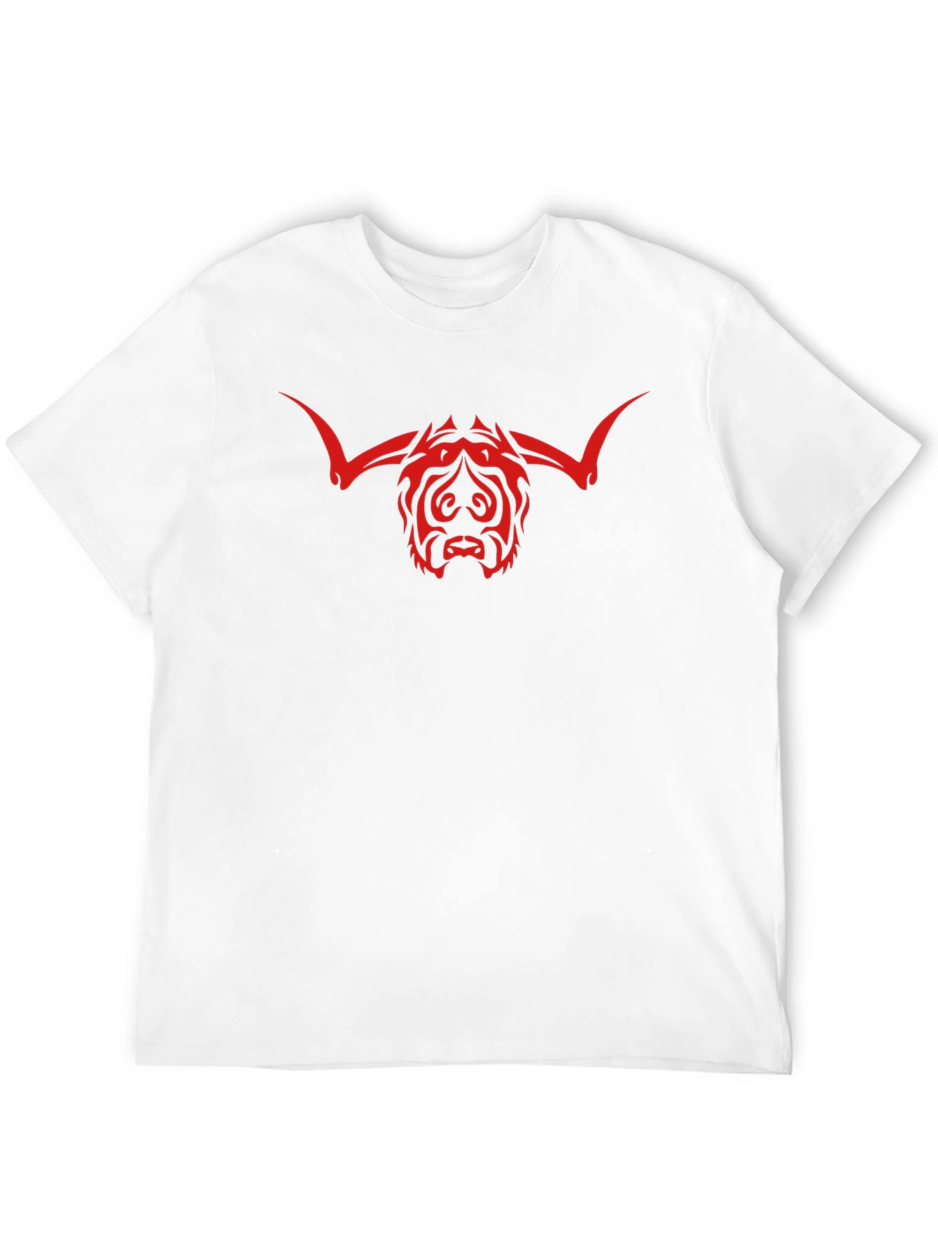 Bull Head Tribal Graphic Print Black T-Shirt