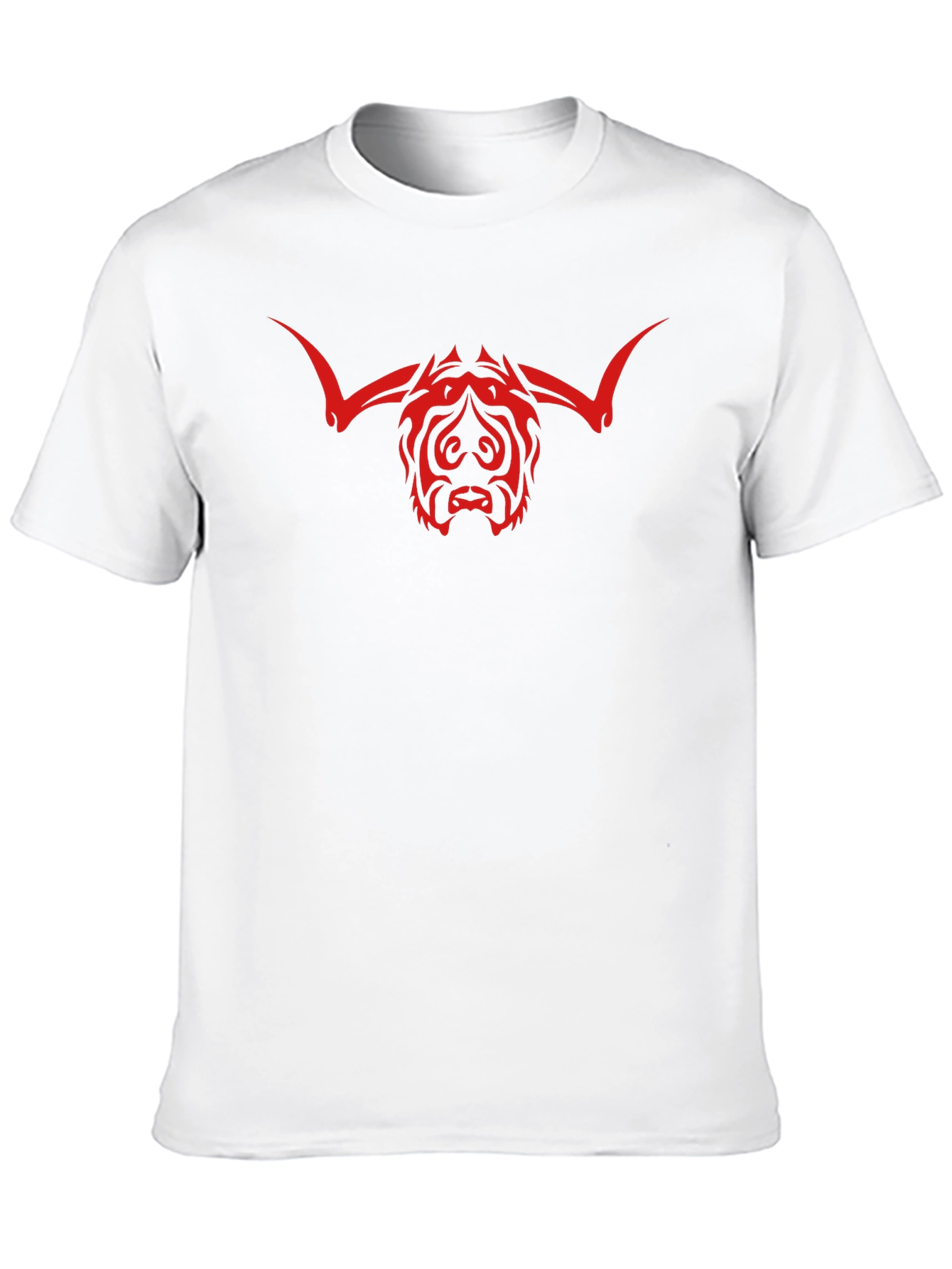 Bull Head Tribal Graphic Print Black T-Shirt