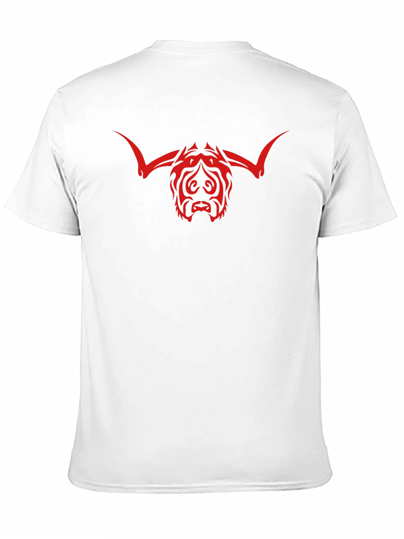 Bull Head Tribal Graphic Print Black T-Shirt