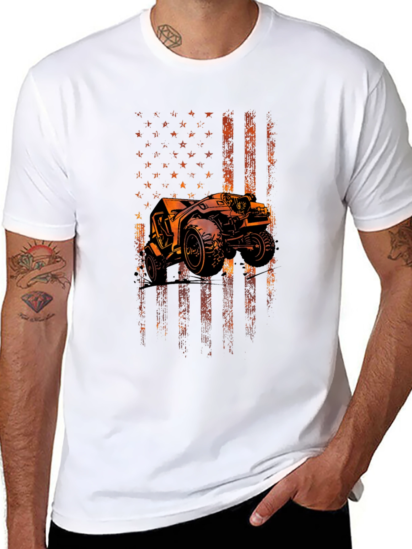 American Flag Off-Road Vehicle Graphic Tee