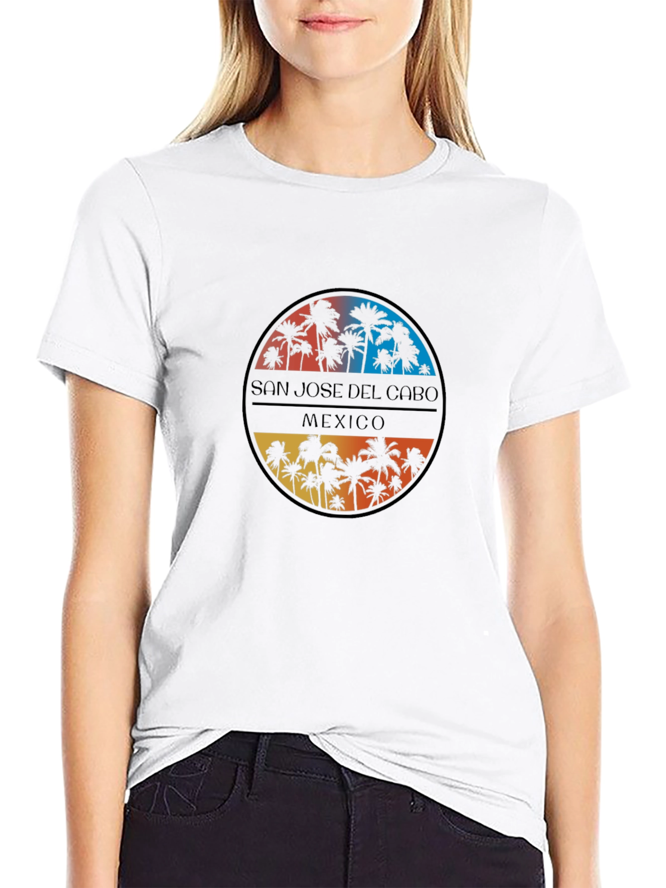 San Jose del Cabo Mexico Palm Tree Black T-Shirt